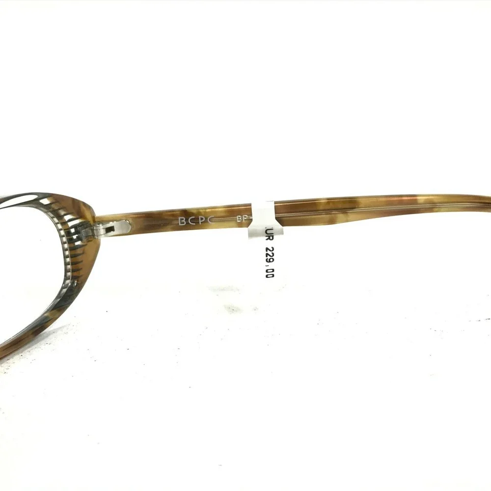 BCPC BP-165 COL.06 Eyeglasses Frames Brown Horn Round Oval Full Rim 49-17-137